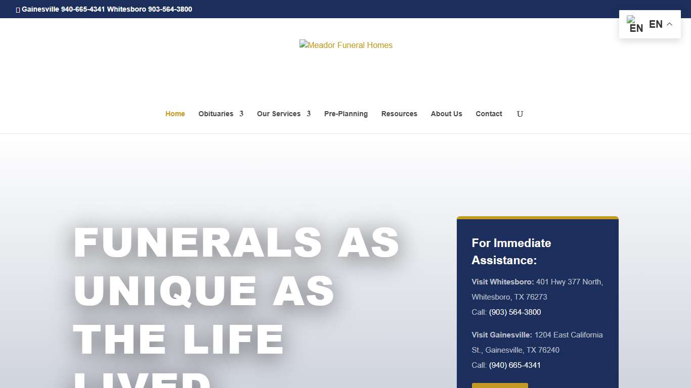 Meador Funeral Home | Gainesville | Whitesboro | Funeral Professionals