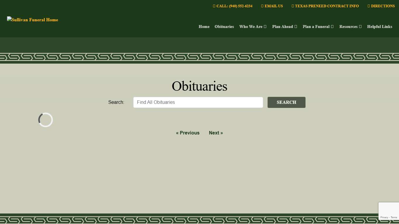 Recent Obituaries | Sullivan Funeral Home