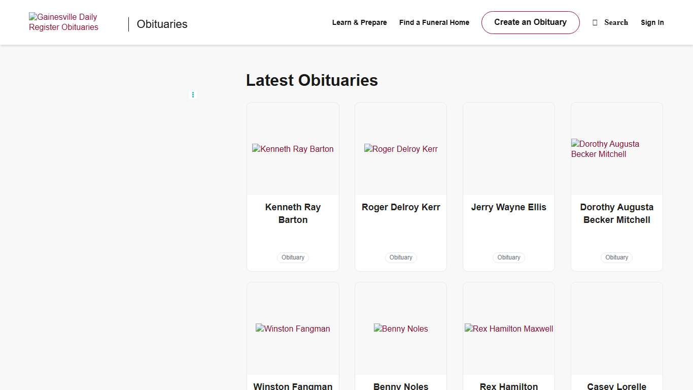 Obituaries | Gainesville Daily Register